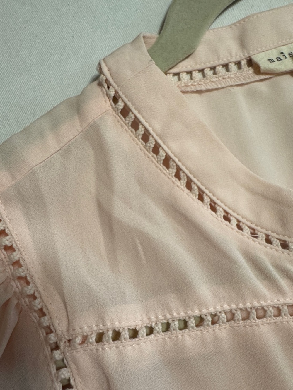 maison Jules Light Pink Ruffle Sleeve Women's Top XS - Picture 5 of 5